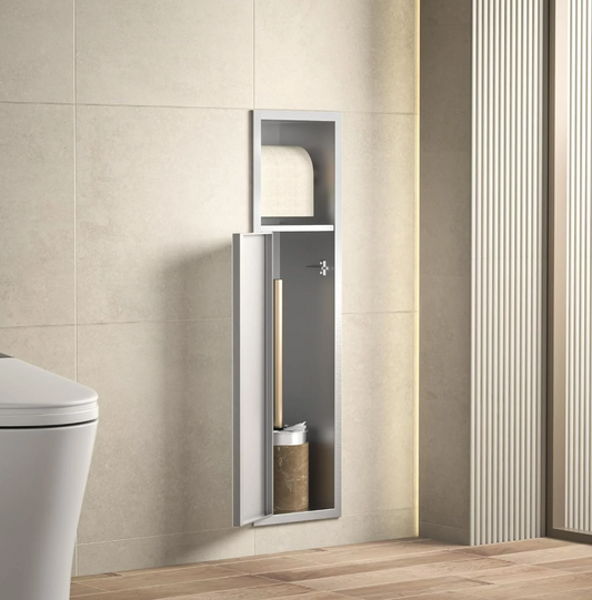 Nicho CleanSpace™ Suporte de Papel Higiênico com Compartimento em Aço Inox
