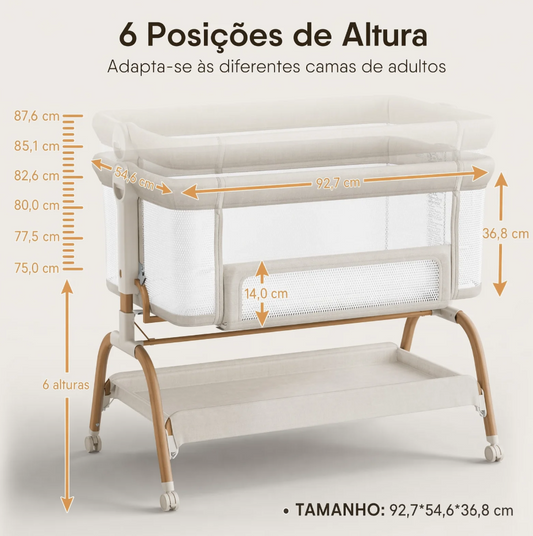 Berço Moisés 3 em 1 com Balanço
