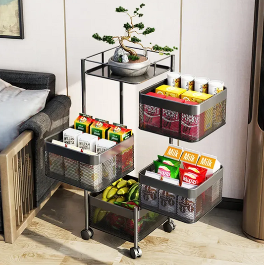 Fruteira Organizadora Articulada 4 Andares Quadrada