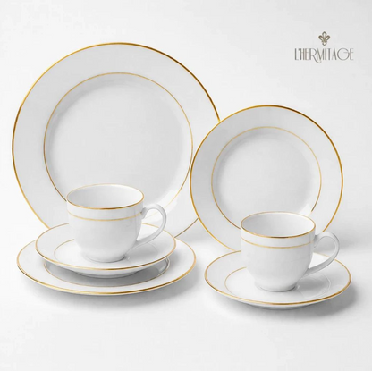 aparelho de jantar 42 peças Jogo de Jantar Porcelana Pratos de Porcelana para Jantar Majesty Gold