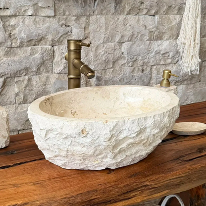 Cuba de Banheiro em Mármore Natural 43x33x15cm