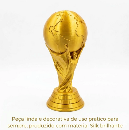 Porta Petiscos Troféu Copa do Mundo 2026 - Petisqueira Decorativa Gold - Decoração Brasil Para Balas, Doces e Petiscos