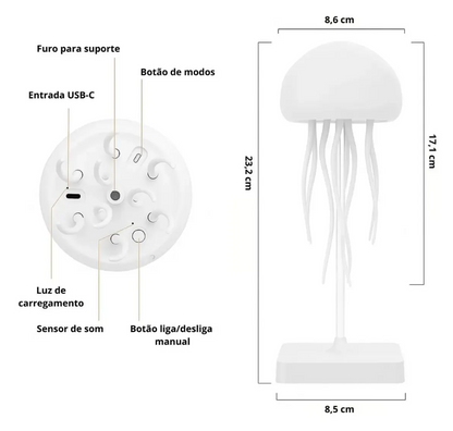 Luminária De Mesa Água-viva Led Decorativa