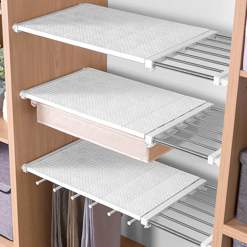 Prateleira Organizadora Ajustável para Armário | Space-Saving Cozinha e Roupeiro – Lumia