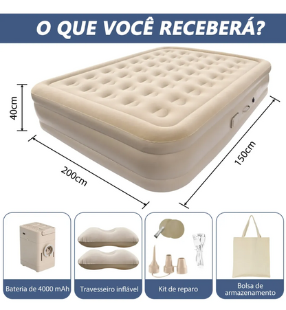Colchão de Casal Inflável + Bomba de AR e Encosto Queima de Estoque