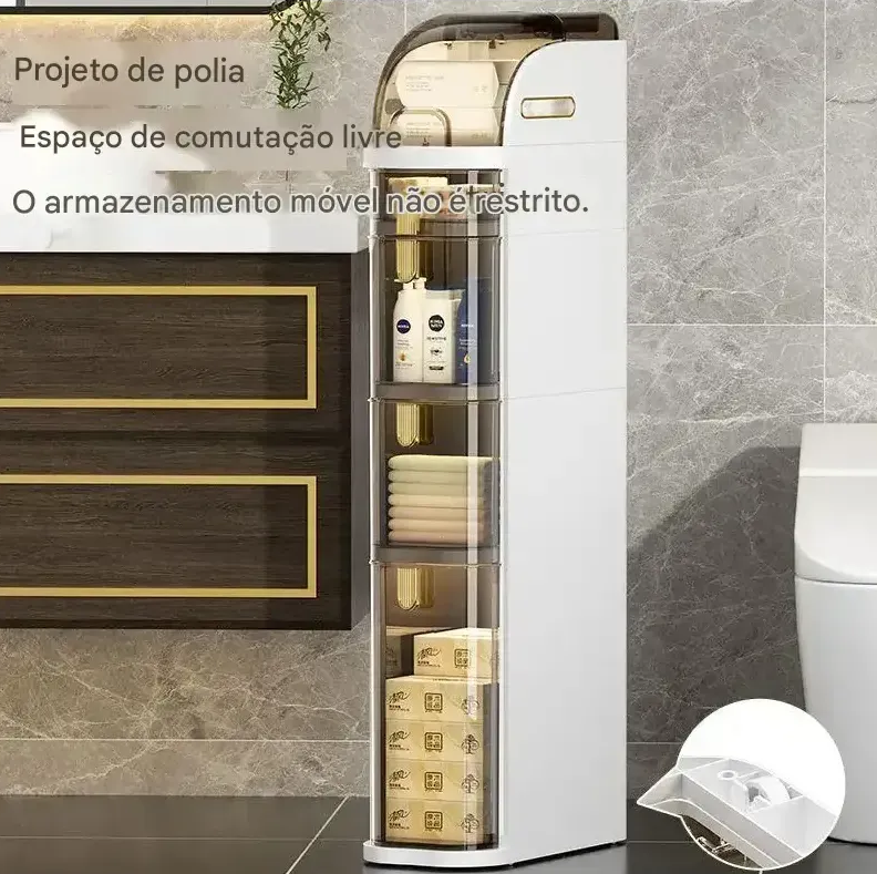 Gaveteiro Organizador FlexMove™  Multiuso com Rodinhas para Banheiro, Quarto, Cozinha e Lavanderia